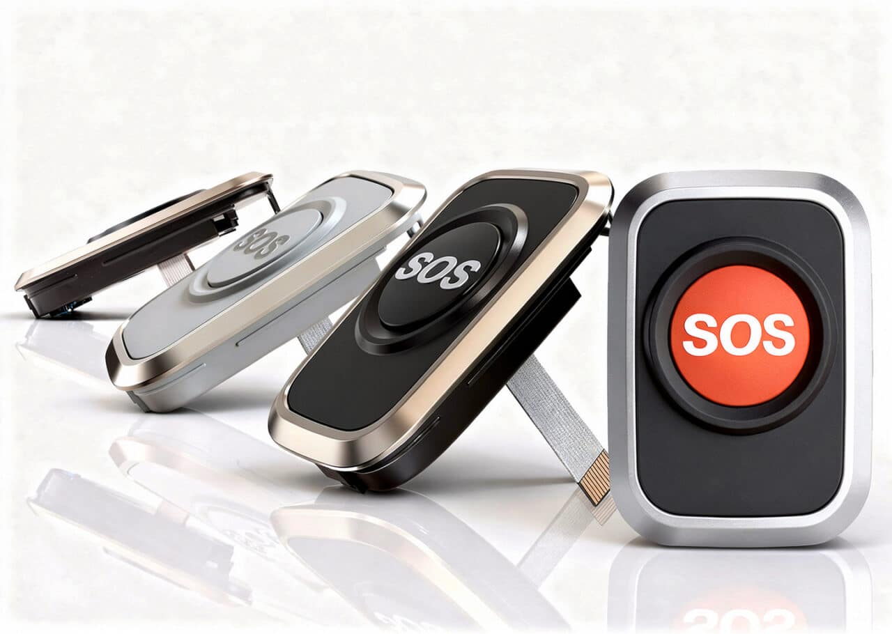 Designvarianten von Hausnotrufsystemen mit Folientastatur und integrierter Elektronik