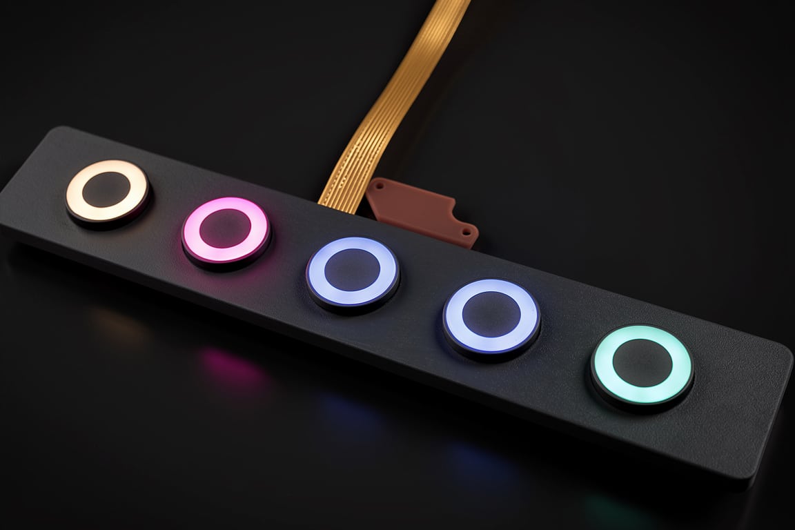 Folientastatur mit integrierter LED-Beleuchtung für HMI-Bedieneinheiten