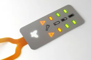 Folientastatur mit LED-Hinterleuchtung, Light Guide Film (LGF) und Dead-Front-Design