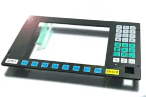 HMI Folientastatur auf Frontplatte mit hinterleuchteten Tasten und Funktionslayout