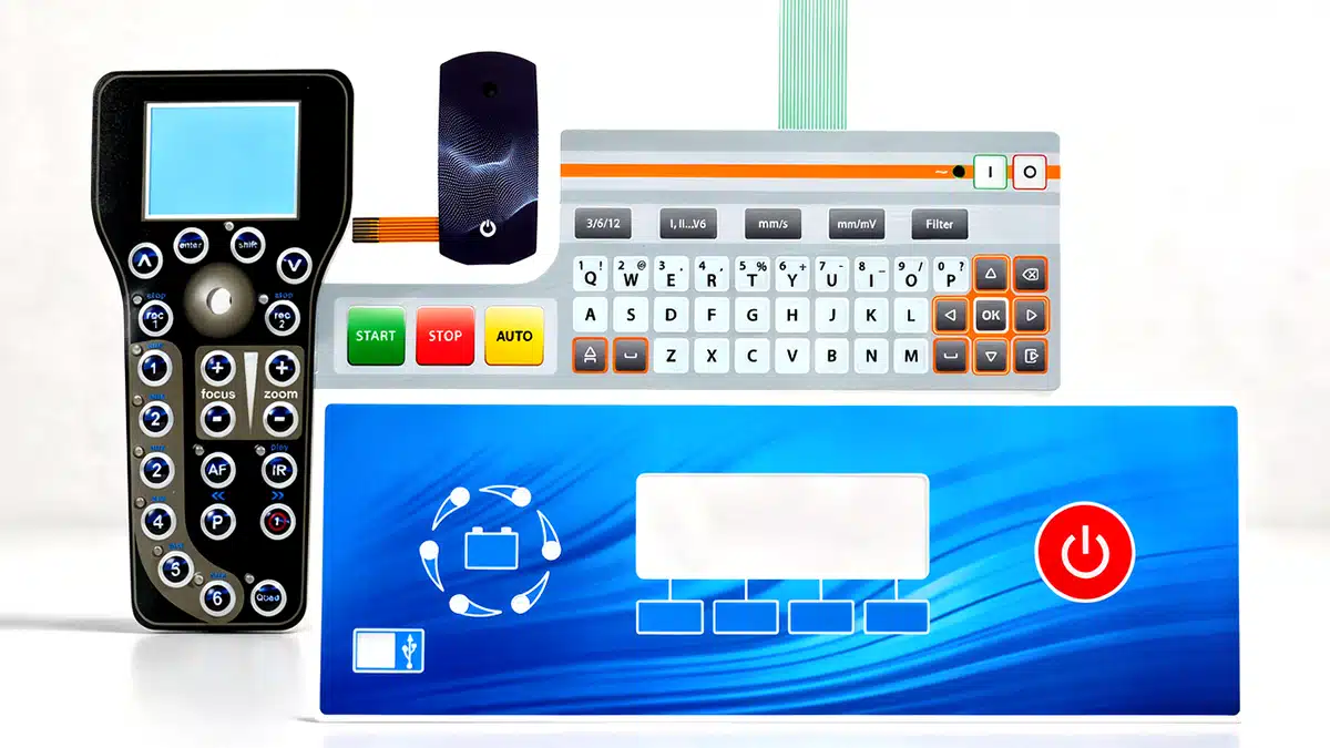 Folientastatur im Digitaldruck mit Farbverlauf und komplexem Grafikdesign