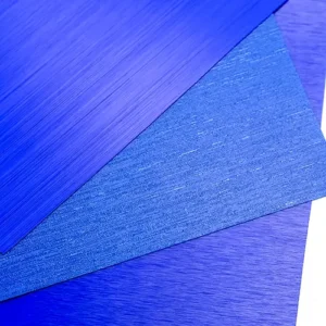 strukturierte PET Folie Oberfläche blau gebürstet Folientastatur Design