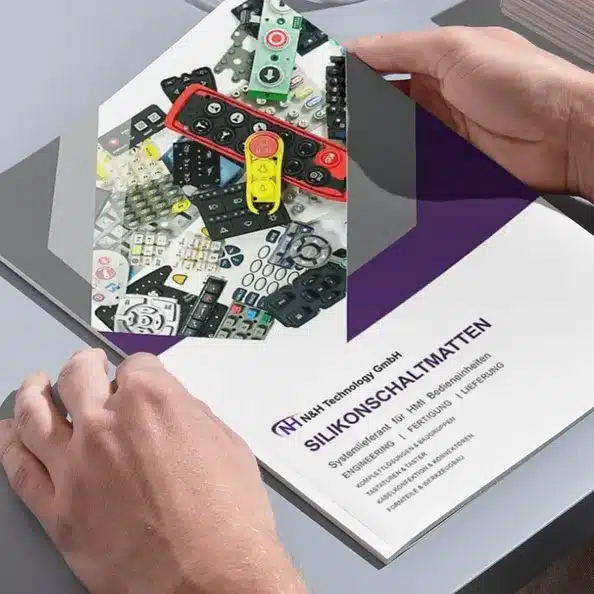 Design Guide für Silikonschaltmatten mit Informationen zu Tastenformen, Materialien und Anwendungen