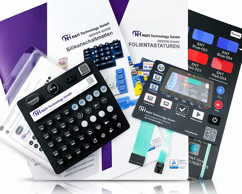 Muster-Set mit verschiedenen Folientastaturen und Silikonschaltmatten für HMI-Anwendungen